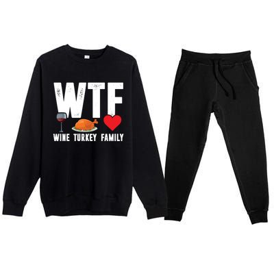 Wine Turkey Family Gift Premium Crewneck Sweatsuit Set