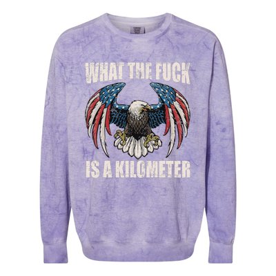 What The Fuck Is A Kilometer George Washington July 4th Colorblast Crewneck Sweatshirt