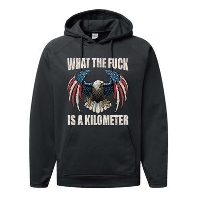 What The Fuck Is A Kilometer George Washington July 4th Performance Fleece Hoodie