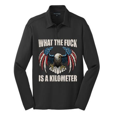 What The Fuck Is A Kilometer George Washington July 4th Silk Touch Performance Long Sleeve Polo