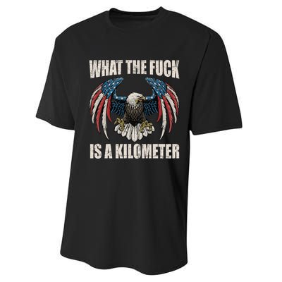 What The Fuck Is A Kilometer George Washington July 4th Performance Sprint T-Shirt