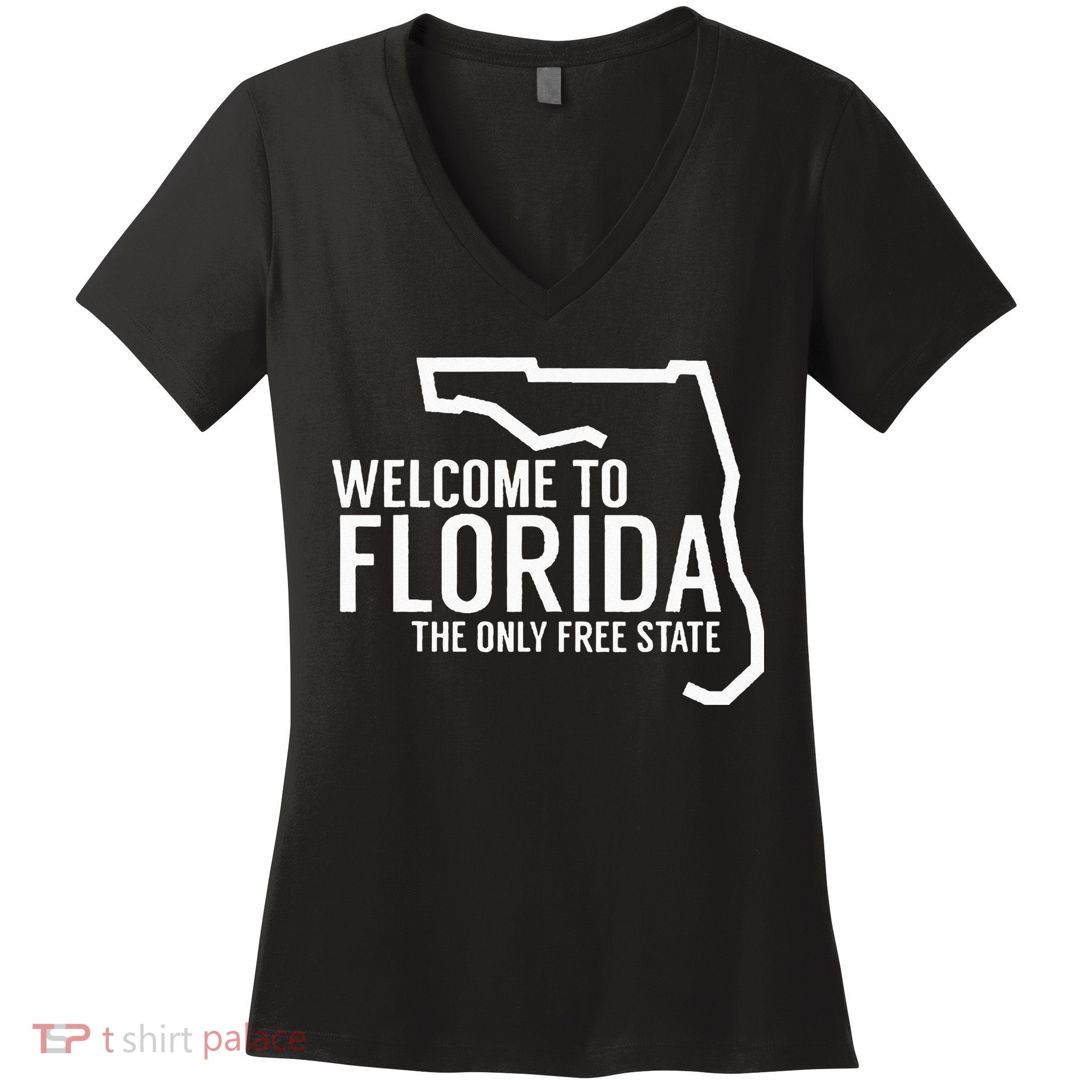 Welcome to Florida The ONLY Free State Women's V-Neck T-Shirt