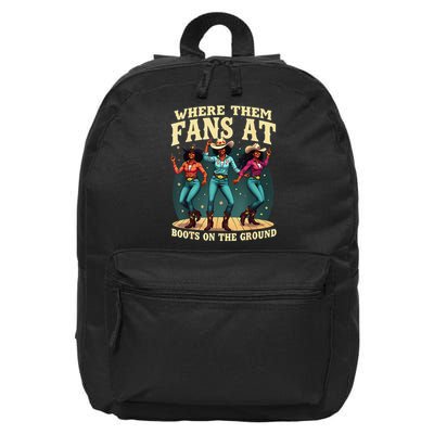 Where Them Fans At Boots On The Ground 16 in Basic Backpack