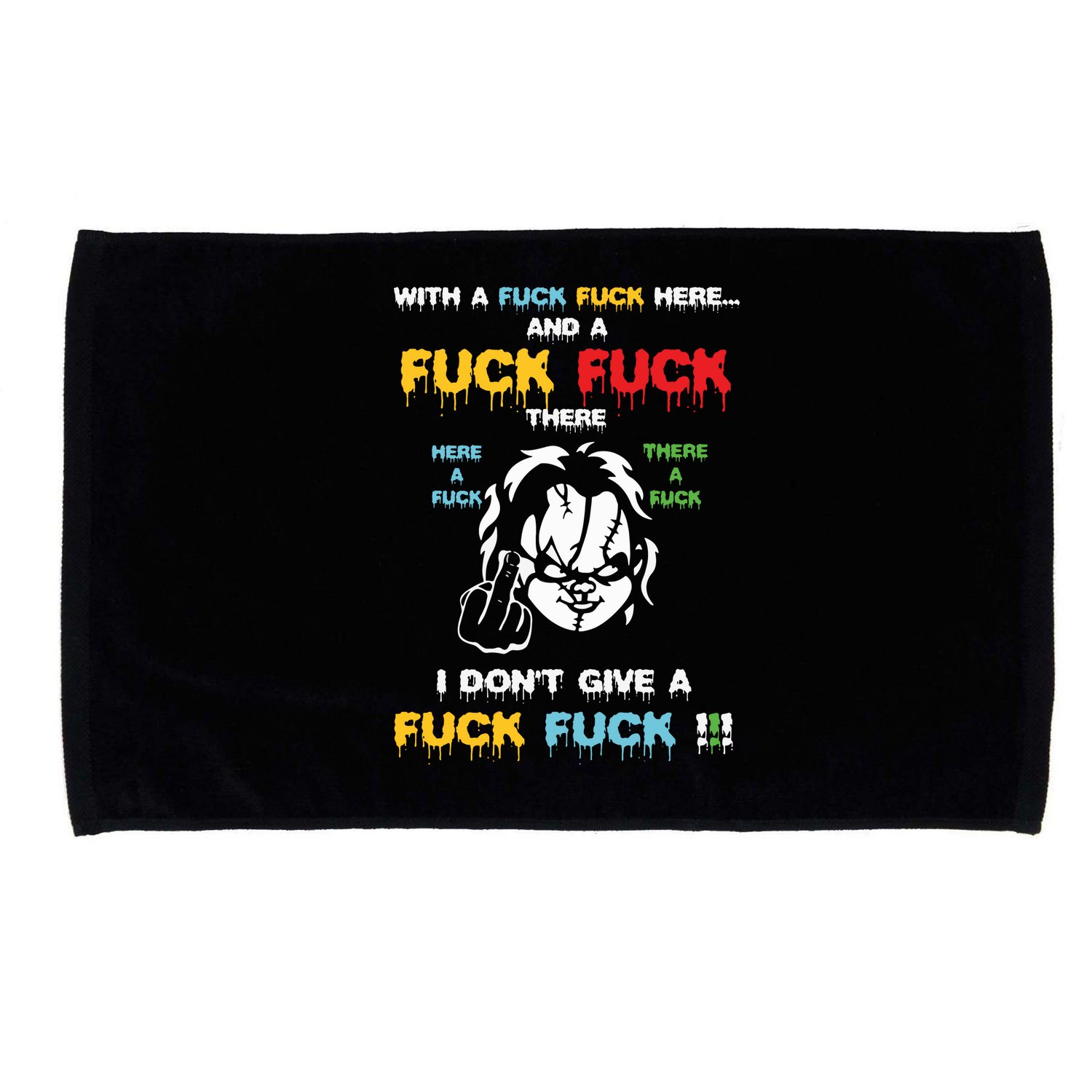 With The Fuck Everywhere Funny Horror Halloween Costume Microfiber Hand Towel