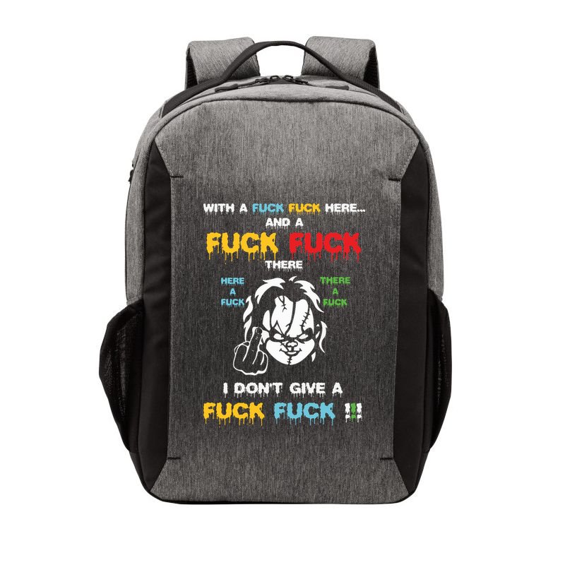 With The Fuck Everywhere Funny Horror Halloween Costume Vector Backpack