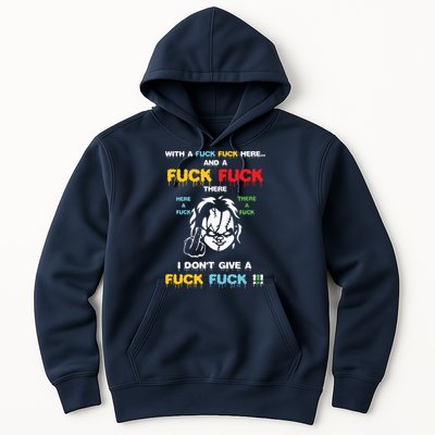 With The Fuck Everywhere Funny Horror Halloween Costume Hoodie