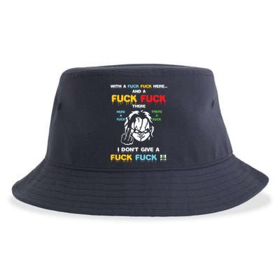 With The Fuck Everywhere Funny Horror Halloween Costume Sustainable Bucket Hat