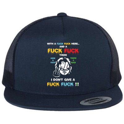 With The Fuck Everywhere Funny Horror Halloween Costume Flatbill Hat