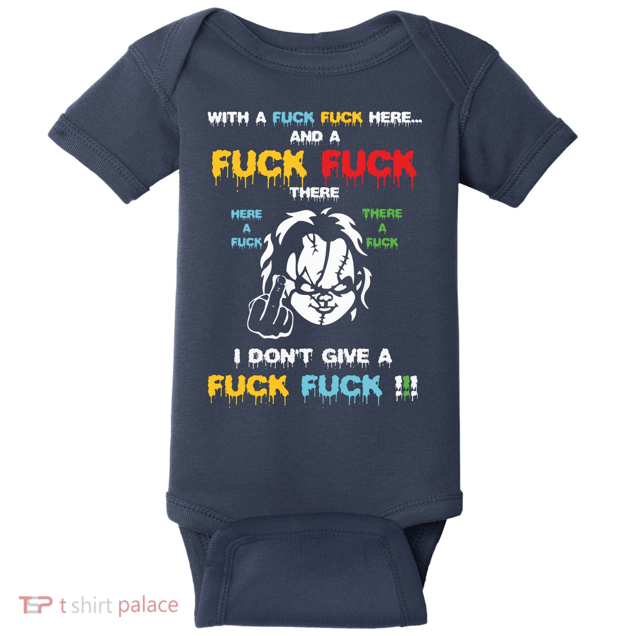 With The Fuck Everywhere Funny Horror Halloween Costume Baby Bodysuit