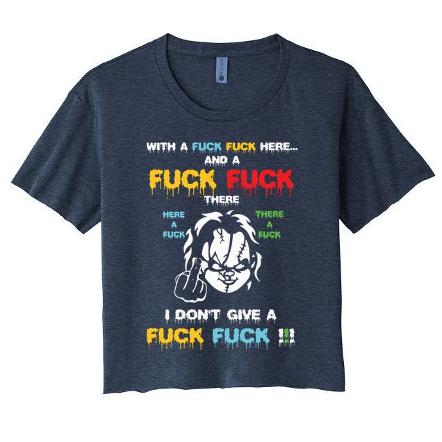With The Fuck Everywhere Funny Horror Halloween Costume Crop Top