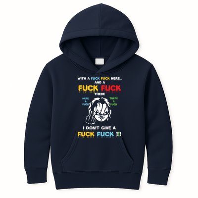 With The Fuck Everywhere Funny Horror Halloween Costume Kids Hoodie