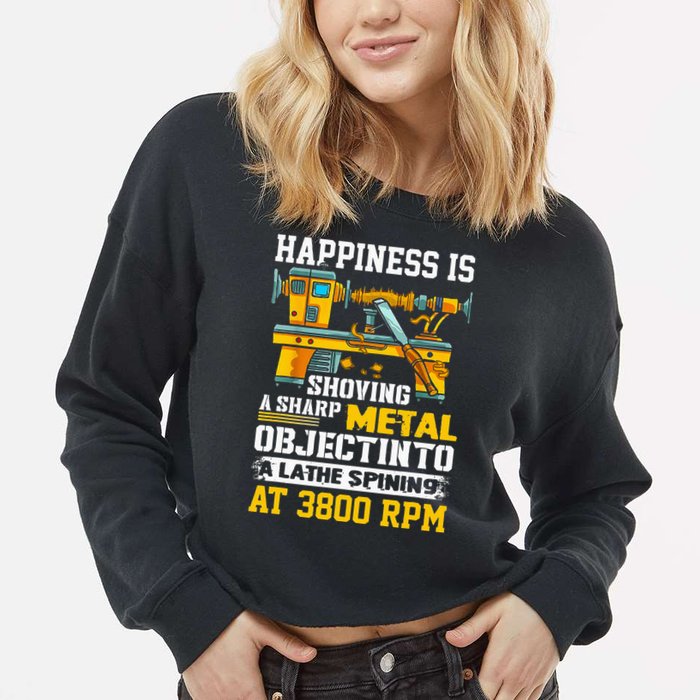 Woodturning Turning For Woodworker Or Carpenter Cropped Pullover Crew