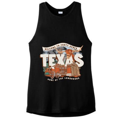 Welcome To Forty Acres Texas Home Of The Ladies PosiCharge Tri-Blend Wicking Tank