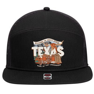 Welcome To Forty Acres Texas Home Of The 7 Panel Mesh Trucker Snapback Hat