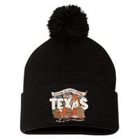 Welcome To Forty Acres Texas Home Of The Pom Pom 12in Knit Beanie