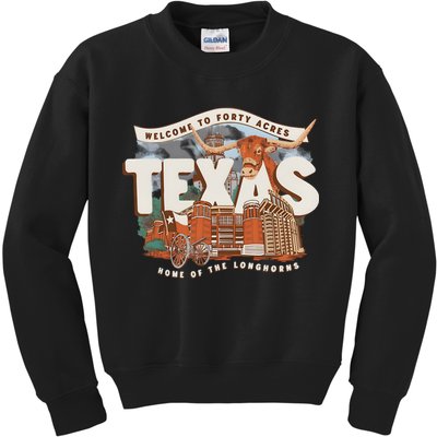 Welcome To Forty Acres Texas Home Of The Kids Sweatshirt