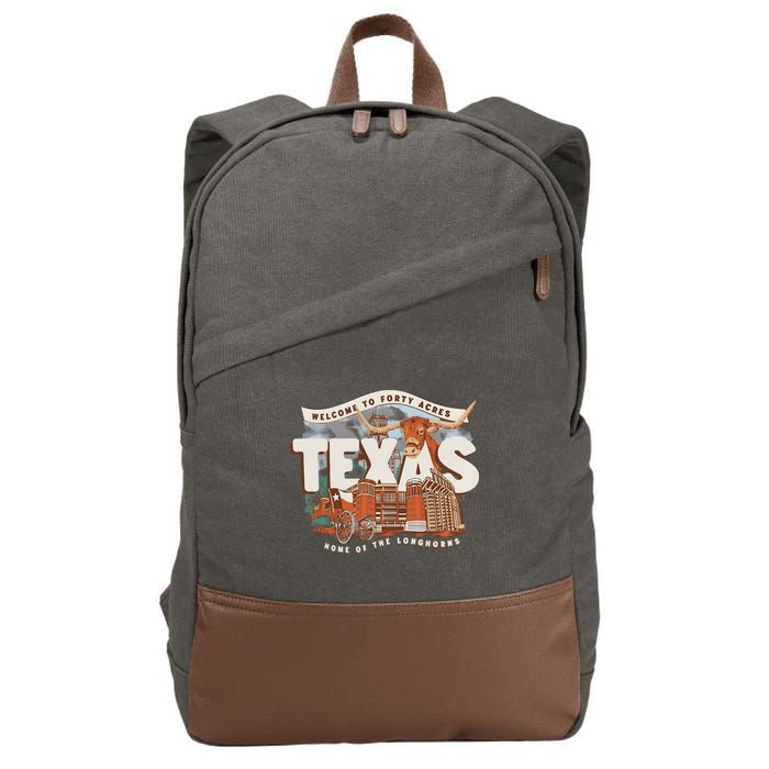 Welcome To Forty Acres Texas Home Of The Cotton Canvas Backpack