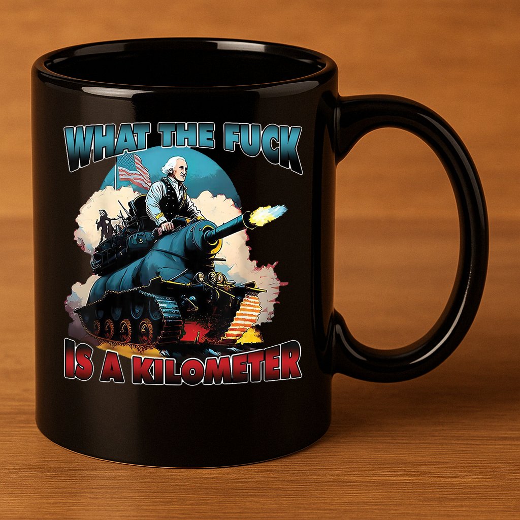 What The Fuck Is A Kilometer Funny George Washington 11oz C Handle Ceramic Mug