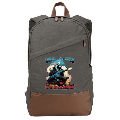 What The Fuck Is A Kilometer Funny George Washington Cotton Canvas Backpack