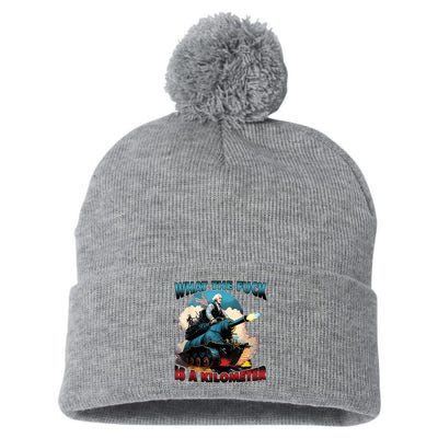 What The Fuck Is A Kilometer Funny George Washington Pom Pom 12in Knit Beanie