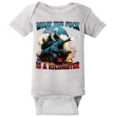 What The Fuck Is A Kilometer Funny George Washington Baby Bodysuit