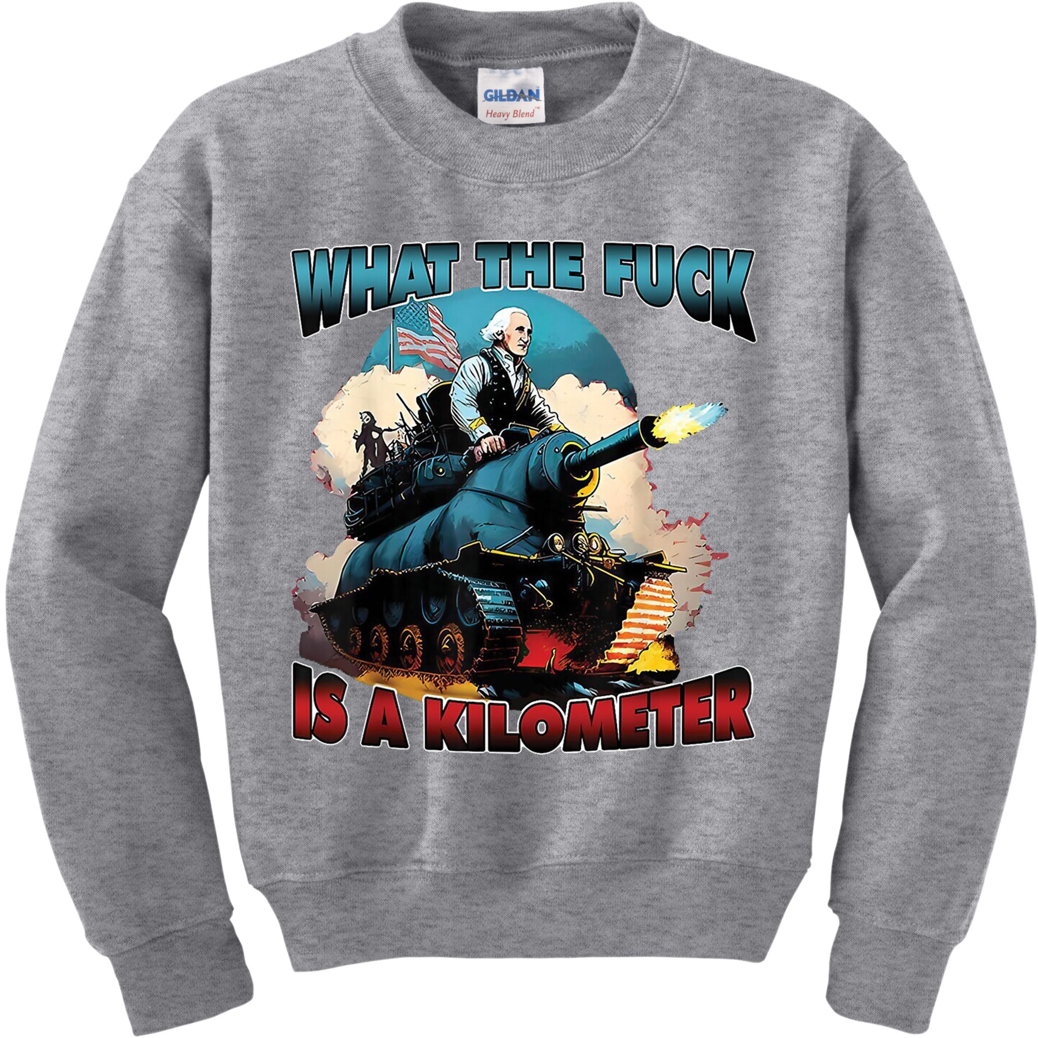 What The Fuck Is A Kilometer Funny George Washington Kids Sweatshirt