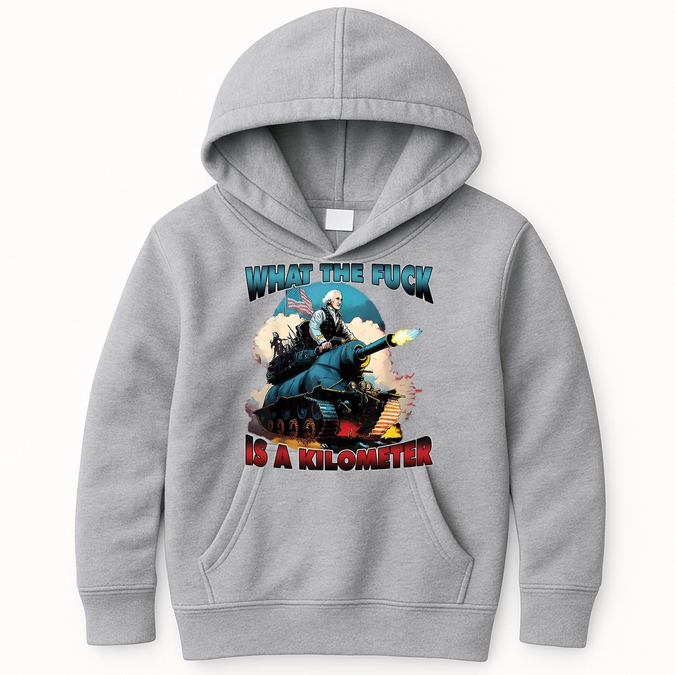 What The Fuck Is A Kilometer Funny George Washington Kids Hoodie