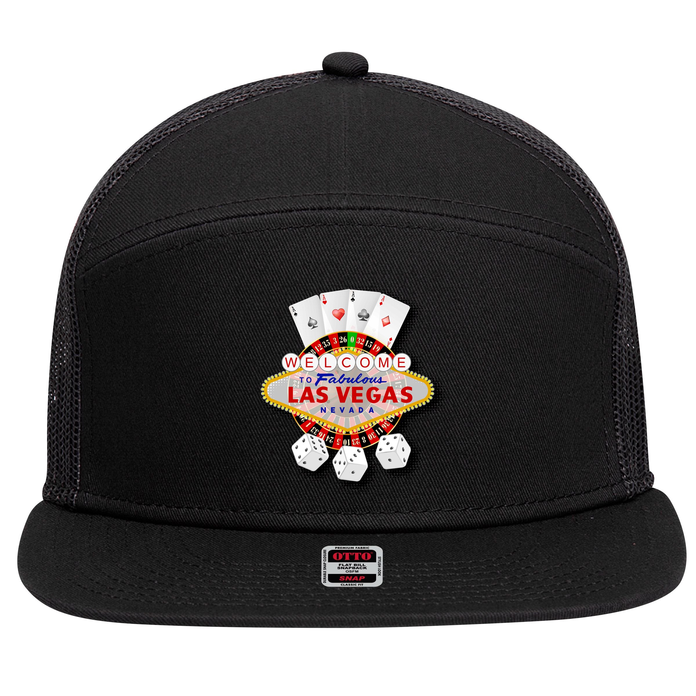 Welcome To Fabulous Las Vegas 7 Panel Mesh Trucker Snapback Hat