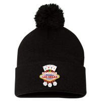 Welcome To Fabulous Las Vegas Pom Pom 12in Knit Beanie