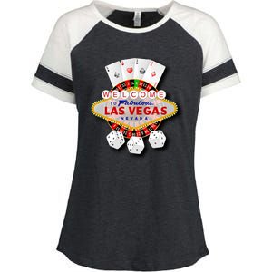 Welcome To Fabulous Las Vegas Enza Ladies Jersey Colorblock Tee