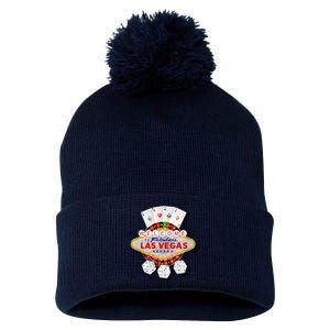 Welcome To Fabulous Las Vegas Pom Pom 12in Knit Beanie