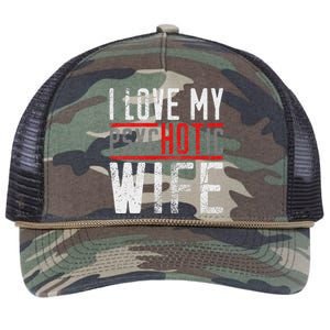 Wife T For Husband I Love My Psychotic Wife Gift Retro Rope Trucker Hat Cap