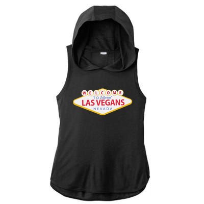 Welcome To Fabulous Las Vegas Nevada Ladies PosiCharge Tri-Blend Wicking Draft Hoodie Tank