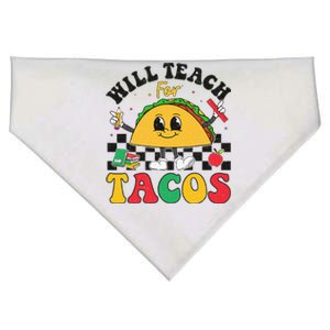 Will Teach For Tacos Lover Funny Cute Cinco De Mayo Teacher USA-Made Doggie Bandana