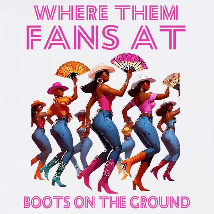 Where Them Fans At Funny Boots On The Ground Linedance Girl Flat Bill Trucker Hat