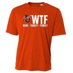 Wine Turkey Family Wtf Thanksgiving Day Funny Funny Gift Cooling Performance Crew T-Shirt