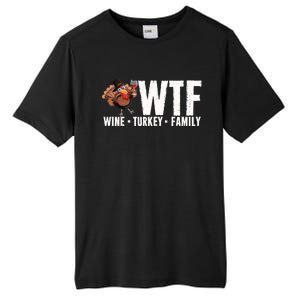 Wine Turkey Family Wtf Thanksgiving Day Funny Funny Gift Tall Fusion ChromaSoft Performance T-Shirt