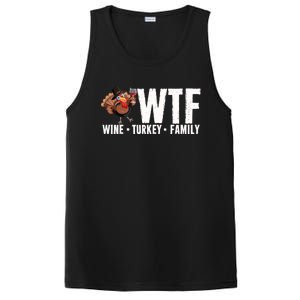 Wine Turkey Family Wtf Thanksgiving Day Funny Funny Gift PosiCharge Competitor Tank