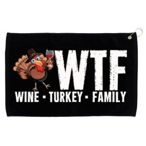 Wine Turkey Family Wtf Thanksgiving Day Funny Funny Gift Grommeted Golf Towel