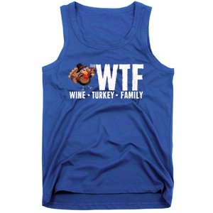 Wine Turkey Family Wtf Thanksgiving Day Funny Funny Gift Tank Top