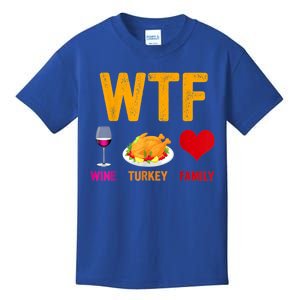 Wine Turkey Family Funny Thanksgiving Day Gift Kids T-Shirt