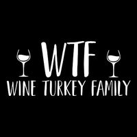 Wine Turkey Family Stripe Pom Pom Beanie