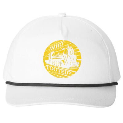 Who Tooted Funny Train Lover Cute Model Railroad Conductor Snapback Five-Panel Rope Hat