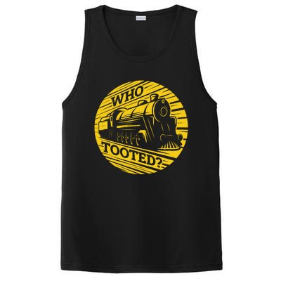 Who Tooted Funny Train Lover Cute Model Railroad Conductor PosiCharge Competitor Tank