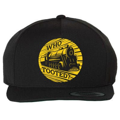 Who Tooted Funny Train Lover Cute Model Railroad Conductor Wool Snapback Cap