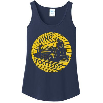 Who Tooted Funny Train Lover Cute Model Railroad Conductor Ladies Essential Tank