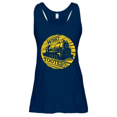 Who Tooted Funny Train Lover Cute Model Railroad Conductor Ladies Essential Flowy Tank