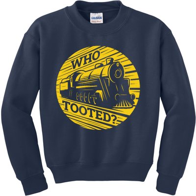 Who Tooted Funny Train Lover Cute Model Railroad Conductor Kids Sweatshirt