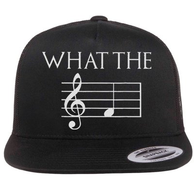 What The F Musical Note Flat Bill Trucker Hat
