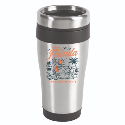 Welcome To Florida Funny Vintage Gator Beach Sunshine State 16oz Travel Tumbler
